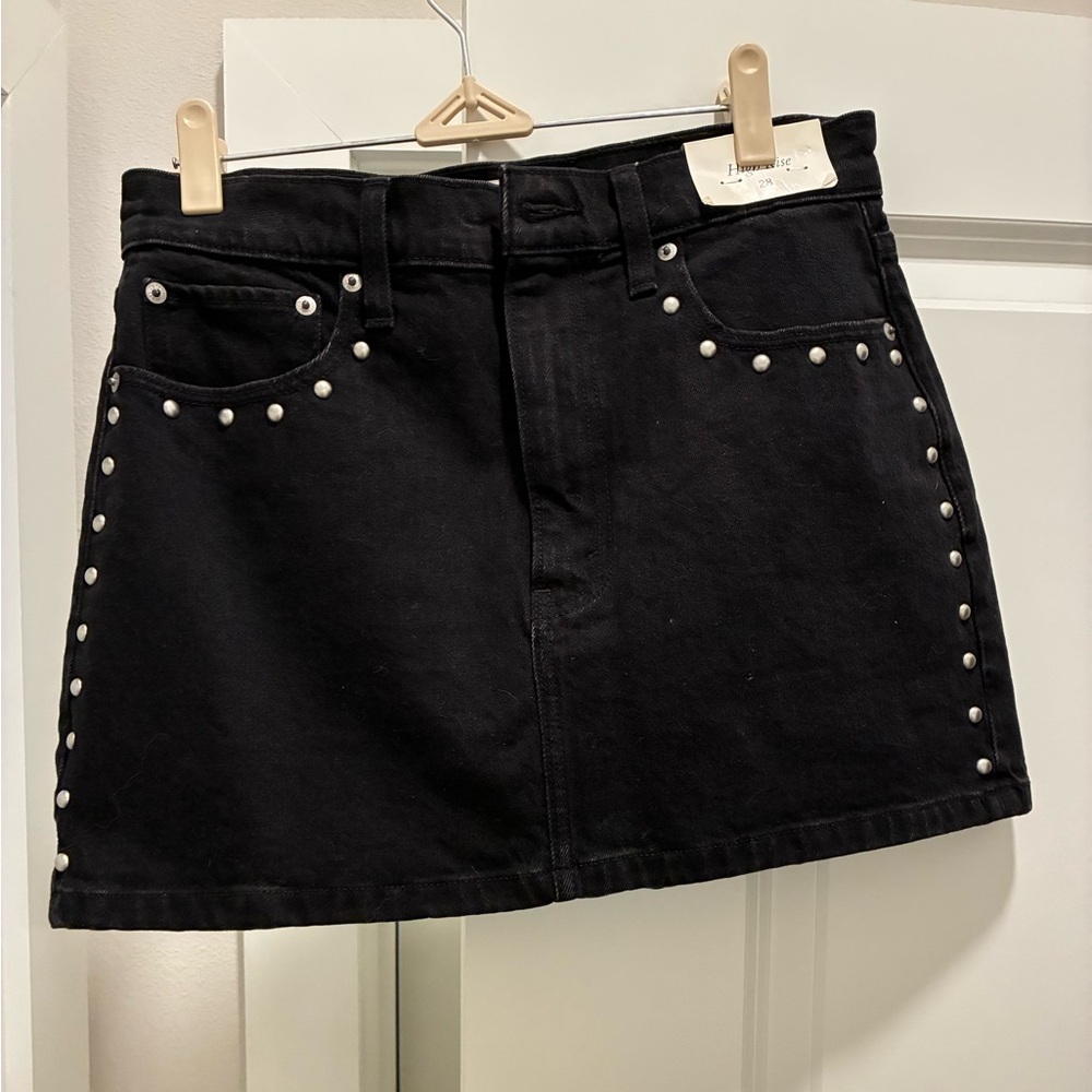 Abercrombie & Fitch Black Pearl-Studded Mini Skirt